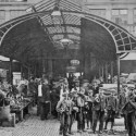 Photo:Postcard of children used as casual labour in Covent Garden Market. 1915.