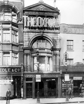 Photo:Photo of Oxford Music Hall, Tottenham Court Road. July 4, 1904.