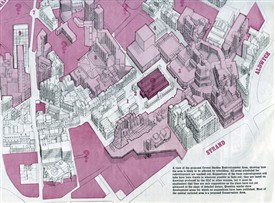 Photo:A view of the proposed redevelopments to Covent Garden - areas marked in red would be affected by the plan.