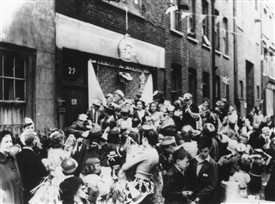 Photo:Coronation party in Betterton Street around the time Bernard moved to Covent Garden, 1953