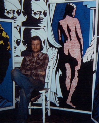 Photo:George Skeggs in studio squat 1974/5